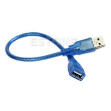 23 см короткий USB 2,0 A мама к папа УДЛИНИТЕЛЬ шнур синий QX2B 2024 - купить недорого