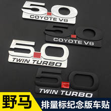 Pegatina para maletero de coche, adhesivo de alto rendimiento con logotipo de Twin Turbo, insignia para Ford Mustang, 3D 5,0, COYOTE V8 GT, 1 unidad, 5,0 2024 - compra barato