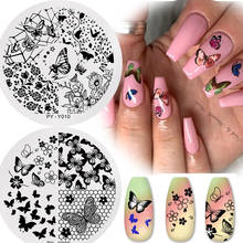 PICT YOU Butterfly Plants Nail Stamping Plates Flowers Geometric Patterns Stencil Stainless Steel Tools Nail Art Stamp Design 2024 - buy cheap