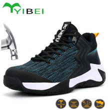 New men's outdoor leisure protective shoes steel toe indestructible anti-smash and anti-stab safety boots electrician work shoes 2024 - buy cheap