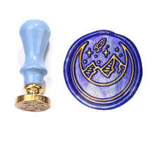 moon and star Wax Stamp Exquisite Paint MINI BLUE handle,Ancient Seal Retro Stamp,Personalized Stamp Wax Seal High Quality 2024 - buy cheap