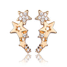 Trendy Exquisite Star shape Inlaid zircon Stud Earrings Geometric Irregular Fashion Earring for Women Party Wedding Jewelry Gift 2024 - buy cheap