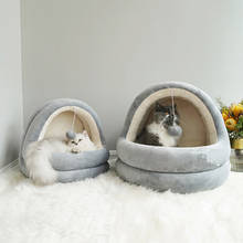 Dropshipping Hot Sell Pet Cat House Bed Indoor Kitten Mat Warm Small for Cats Dogs Nest Collapsible Cat Cave Cute Sleeping Mats 2024 - buy cheap