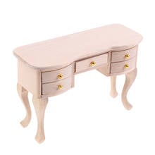 1:12 Dollhouse Miniature Wooden Unpainted Desk Table Model Furniture Accessories Christmas Gift Dollhouse 2024 - buy cheap