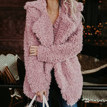 Elegant Faux Fur Coat Women Autumn Winter Thick Warm Soft Fleece Jacket Pocket Zipper Outerwear Overcoat Bear Teddy Coat 2024 - buy cheap