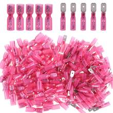 50PCS Waterproof Insulated Red Heat Shrink Spade Female Terminals Seal Butt Cable Wire Connector Terminal Kit AWG 22-18 2024 - buy cheap