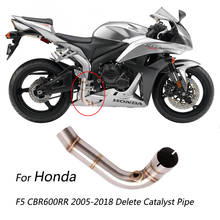 54/48mm mid pipe para honda cbr600rr f5 2005-2018 motocicleta tubo de escape excluir catalisador original substituir aço inoxidável 2024 - compre barato