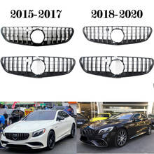 Front Racing Grill Billet Bumper  Upper Cover For Mercedes-Benz W217 S-Coupe 2015 2016 2017 2018 2019 2020 2021 GTR 2024 - buy cheap