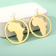 Earrings African Map Earrings 2020 Africa Ethnic Jewelry Gift Gold Color Africa Ornaments Traditional BFF Hyperbole Earrings 2024 - buy cheap