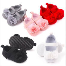 Весенне-Осенняя детская обувь на мягкой нескользящей подошве для младенцев; Хлопковая обувь для первых шагов; Обувь принцессы с милыми цветами для новорожденных девочек 2024 - купить недорого