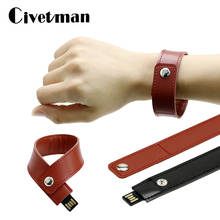 New USB Flash Drive 128GB PU Leather Bracelet Pendrive 64GB 32GB 16GB 8GB 4GB Pen Drive Wristband 256GB USB2.0 Memory Stick Disk 2024 - buy cheap