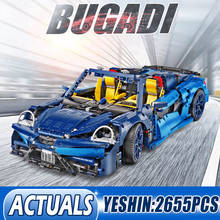 Yeshin 009 Super Sports 1:10 Bugattigged Racing Car Hypercar Roadster Building Blocks Kids Education Toys Birthday Gifts 2024 - buy cheap