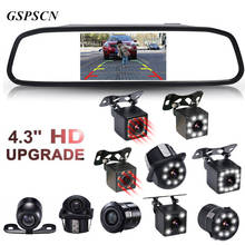 GSPSCN 4.3 inch Car HD Rearview Mirror Monitor CCD Video Auto Parking Assistance LED infrared Vision Reversing Rear View Camera 2024 - buy cheap