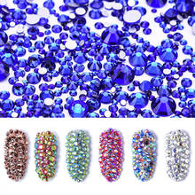 Polairs SMC ss3 - ss30 Mix Size Sapphire Strass Silver Foiled Non Hotfix Rhinestones For Nail Decorations 2024 - buy cheap