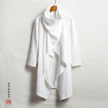 Tradictional Chinese Clothing For Men Cotton Linen Long Chinese Shirt Wu Tang Kung Fu Tai Chi Uniform Tang Suit HanFu Men CN-176 2024 - buy cheap