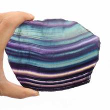 MOKAGY 400G-500G Natural Rainbow Fluorite Quartz Crystal Slice Ornaments 1pc 2024 - buy cheap