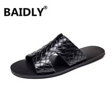 Men's Casual Shoes Leather Slippers Mens Roman Sandals Man Summer Shoes Male Comfortable Shoe Beach Sandals Fashion 2024 - buy cheap