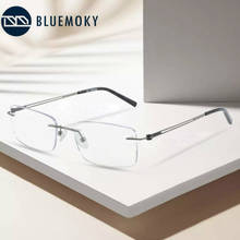 BLUEMOKY Titanium Alloy Rimless Optical Glasses Frame Men Ultralight Prescription Frameless Eyeglasses Myopia Screwless Eyewear 2024 - buy cheap