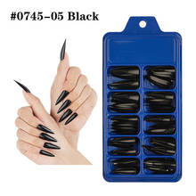 Extensão de unhas falsas de acrílico, arte de unhas longas, estiletes, preto, rosa, ferramenta de manicure de unhas, decoração ultra flexível de cobertura completa, 100 pçs 2024 - compre barato