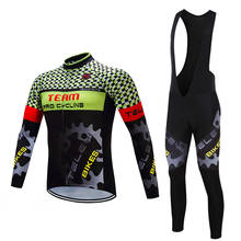 Conjunto de ropa de ciclismo profesional para hombre, Jersey de manga larga con pantalones de Gel y babero, traje de equipo para bicicleta de montaña, otoño, 2021 2024 - compra barato