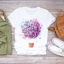 Camisetas de verano con estampado Floral para mujer, ropa con estampado de flores, de manga corta, 2020 2024 - compra barato