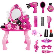 Kids Girls Role Play Set Dressing Table Dressing Table Toy Pink Vanity Table Dressing Mirror Make Up Desk Toy Play House Sets 2024 - buy cheap