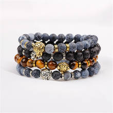 Hot Buddha Prayer Bracelet Bangle Natural Volcanic Lava Stone Bracelet Tiger Eye Snakeskin Gems Bead Bracelet for Men Women 2024 - buy cheap