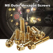 M8 Motorcycle Gold Screws Nut Outside Hex Head Cap Bolts Screws Hexagon 304 Stainless Steel M8*10/15/20/25/30/35/40/45/50/55mm 2024 - buy cheap