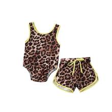 Conjunto de biquíni leopardo, lançamento de roupa de banho para meninas, praia, short, 2 peças, tankini 2024 - compre barato