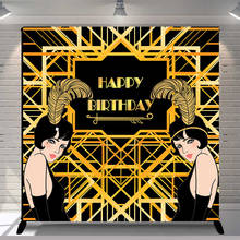 Fondo de fiesta de feliz cumpleaños del gran Gatsby, cartel decorativo para fotografía, sesión fotográfica 2024 - compra barato