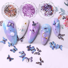 3D Butterfly Nail Glitter Sequins Nail Art Colorful Butterfly Flakes Slices DIY UV Gel Manicure Charm Nail Art Decor 12 Colors 2024 - buy cheap