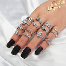 Korea Fashion Bling Stone Rings Set Adjustable Simple Rhinestone Finger Rings for Women Anniversary Ring 2020 2024 - buy cheap