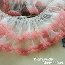 Trend Mesh Crease Puff Hem Color Tulle Lace Fabric DIY Children's Skirt Convenient Sewing Cuff Wedding Dress Creative Design 2024 - buy cheap