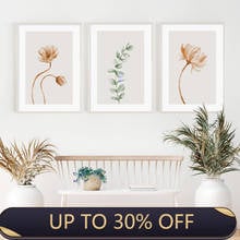 Bohemia minimalista florescendo flora bege cartaz da lona pintura da parede arte impressão fotos sala de estar interior decoração casa sem moldura 2024 - compre barato
