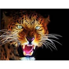 Pintura de Tigre con diamantes DIY, cabeza de tigre bordada, cabeza de tigre completa, mosaico de pintura, taladro redondo completo 2024 - compra barato