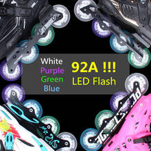 New arrival! 92A super brightness LED flash wheel for inline skates 80MM 76MM 72MM roller skating rodas magnet core 4 pcs/lot 2024 - buy cheap