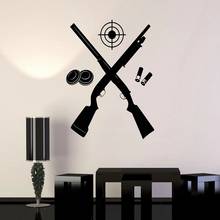 Rifle shooting gallery gun target shooter vinyl wall decal hunting club home living room bedroom interior decoration mural SL18 2024 - buy cheap