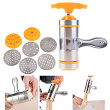 Máquina manual doméstica de aço inoxidável para fazer macarrão, macarrão, máquina com 7 moldes 2024 - compre barato