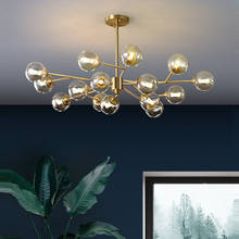 Candelabro moderno de Sputnik, iluminación creativa de bola de cristal, accesorio de luz de Rama, luces colgantes nórdicas para sala de estar 2024 - compra barato
