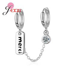 Solid 925 Sterling Silver Double Drop Earrings Chain Small Round Circle Chain Type Tassel Earrings Two Ear Holes Helix Piercing 2024 - buy cheap