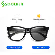 SOOLALA 2021 Square Changing Color Blue Light Blocking Photochromic Glasses Men Women Unisex Gaming Computer Eyeglasses Frame 2024 - buy cheap