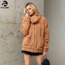 Elegant Faux Fur Coat Women 2020 Autumn Winter Warm Soft Zipper Fur Jacket Female Plush Overcoat Separate Collar Teddy Outwear 2024 - buy cheap
