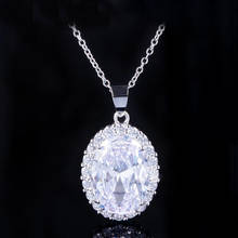 CWWZircons женское ожерелье с подвеской, большой круглый Фианит, модный бренд, серебристый цвет, фианит, подарок, CP016 2024 - купить недорого