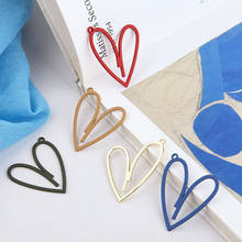 10pcs 34*35MM Spray Paint Alloy Sweet Hollow Love Heart Shape Charms Pendants For DIY Earrings Jewelry Making Accessories FX393 2024 - buy cheap