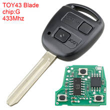 2 Buttons 433Mhz Remote Auto Car Key Replacement G Chip & TOY43 Blade Fit for Toyota RAV4 Prado-Tarago-Kluger-Avensis 2003-2010 2024 - buy cheap