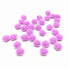 100pcs 10 Colors 10mm Resin Rose Flatbacks Crafts Embellishments Flower Cabochon DIY Decorations For Scrapbooking Cardmaking 2024 - buy cheap