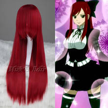 Peluca larga y recta de anime para mujer, pelo sintético de alta calidad, Erza Scarlet, PARA DISFRACES o Cosplay 2024 - compra barato