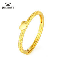 Anillo de oro puro de XXX24K para mujer, sortija de oro sólido 999 Real AU, corazón de moda Simple, joyería fina clásica de lujo para fiesta, gran oferta, nuevo 2020 2024 - compra barato