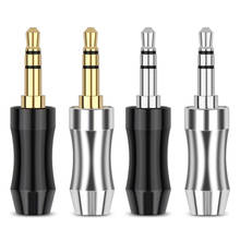 Earphone Jack 3.5MM Adapter Gold/Rhodium Plating Speaker Connectors Hifi 3.5mm Male Stereo Jacks Adapters DIY Black Silver 2024 - buy cheap