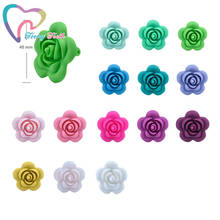 1 PC Baby Accessories Silicone Rose Beads Flower Food Grade Teether Bead DIY Nursing Jewelry Sensory Chewing Toy Baby Teether 2024 - buy cheap